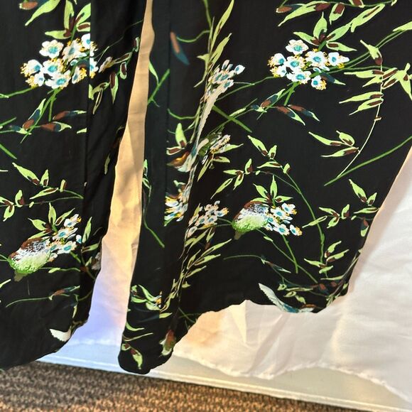 Orchid Bloom Black With Birds Tank Sleeve Wide Leg Jumpsuit - Picture 5 of 12